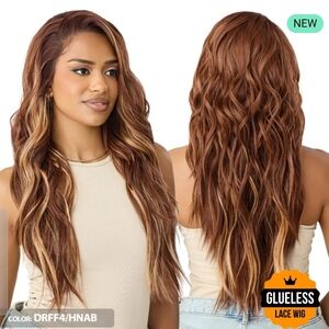Outre Perfect PH 16 HD Lace Glueless Pre-plucked 26" Wig DRFF4 Honey Auburn